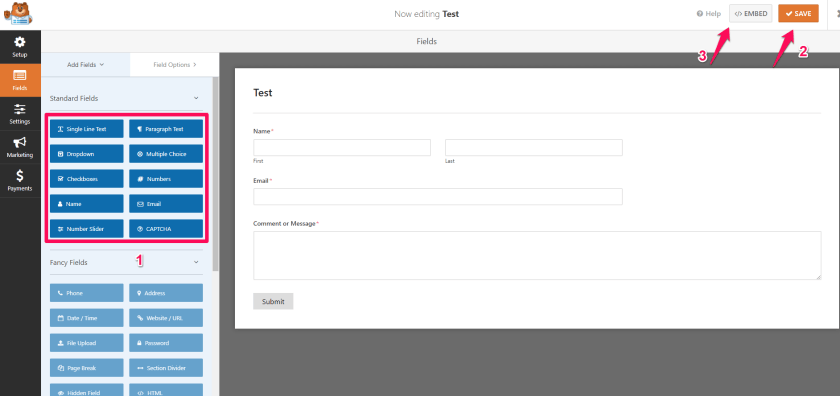 Create Contact Form On WPForms