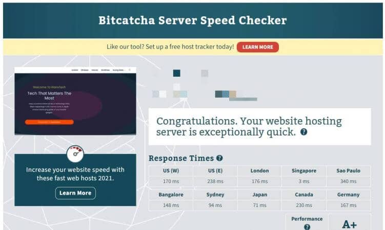 Hostinger Server Speed Test