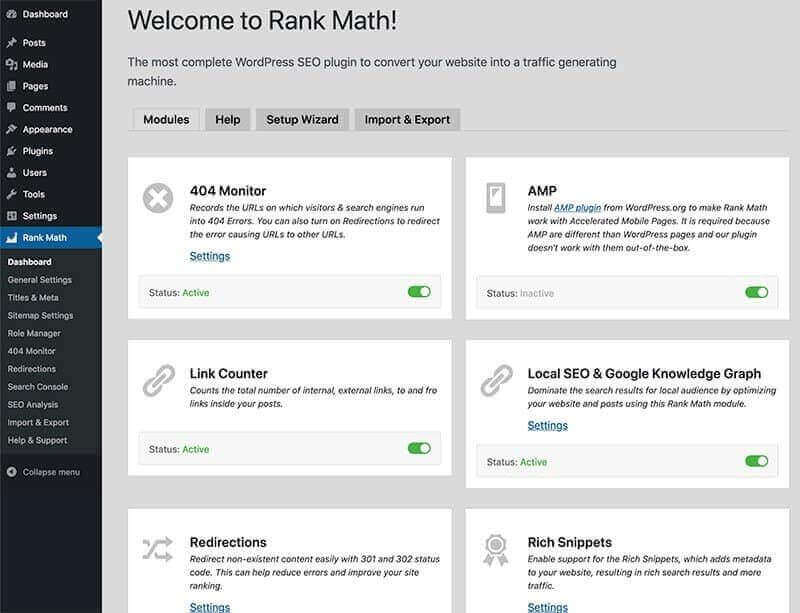 Rank Math Review: Rank Math Vs Yoast SEO Plugin 4 rankmath interface