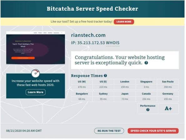 Server Speed Test Report