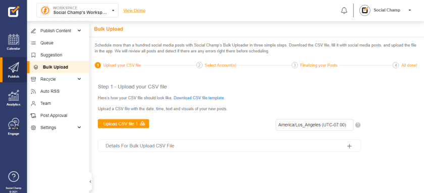 A Detailed Analysis Of Social Champ: Social Champ Review 6 Social Champ Bulk Upload Feature