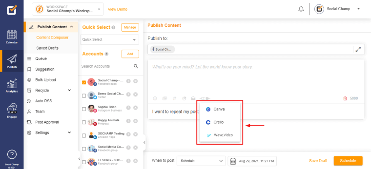 A Detailed Analysis Of Social Champ: Social Champ Review 8 Social Champ Tool Integration