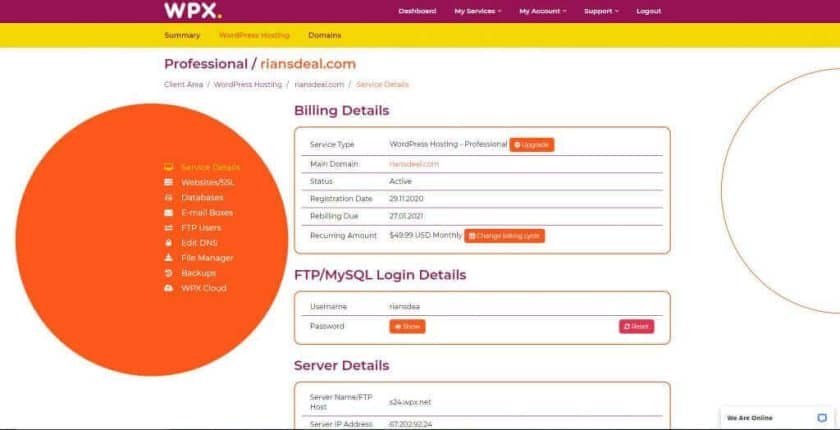 WPX Hosting Review 2023: Fastest Managed Hosting? 4 WPX Dashboard