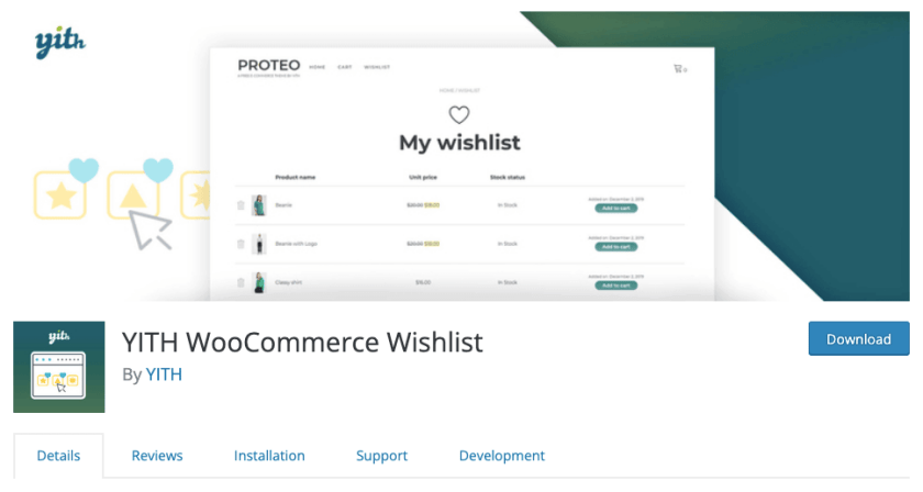 Best WooCommerce Plugins: YITH WooCommerce Wishlist 