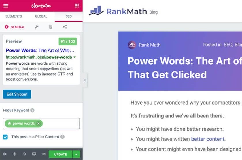 Rank Math Review: Is It The Best WordPress SEO Plugin? 37 Elementor integration in Rank math