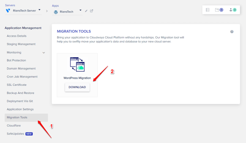 Cloudways Review 2023: The Fastest Managed WordPress Hosting 46 Cloudways Migration Tool