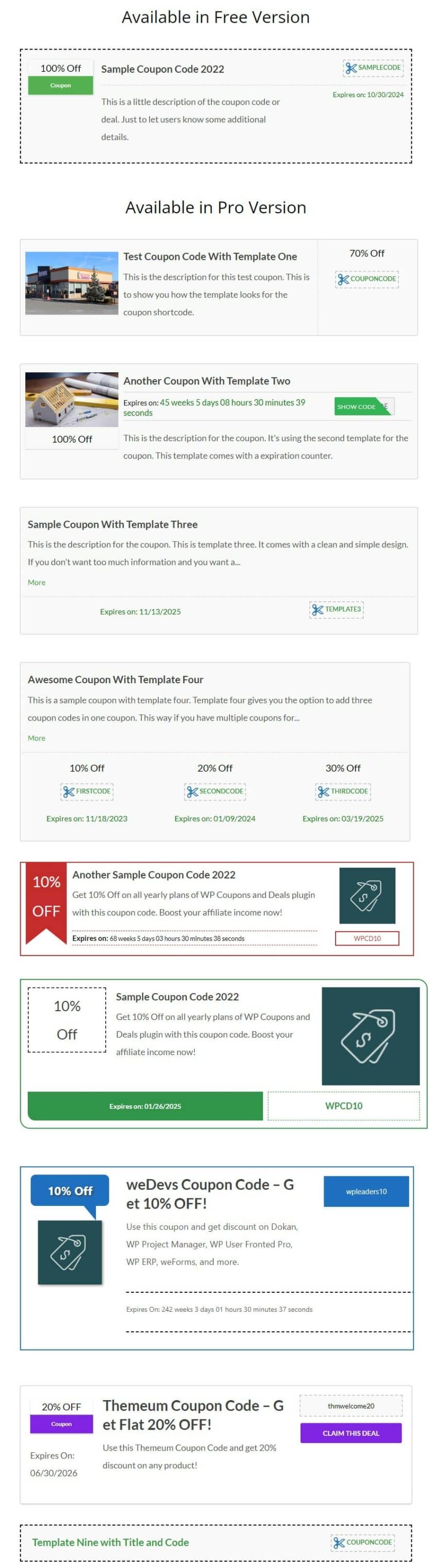 WP Coupons And Deals Plugin Review: Best WordPress Coupons Plugin 3 WP Coupons And Deals Templates